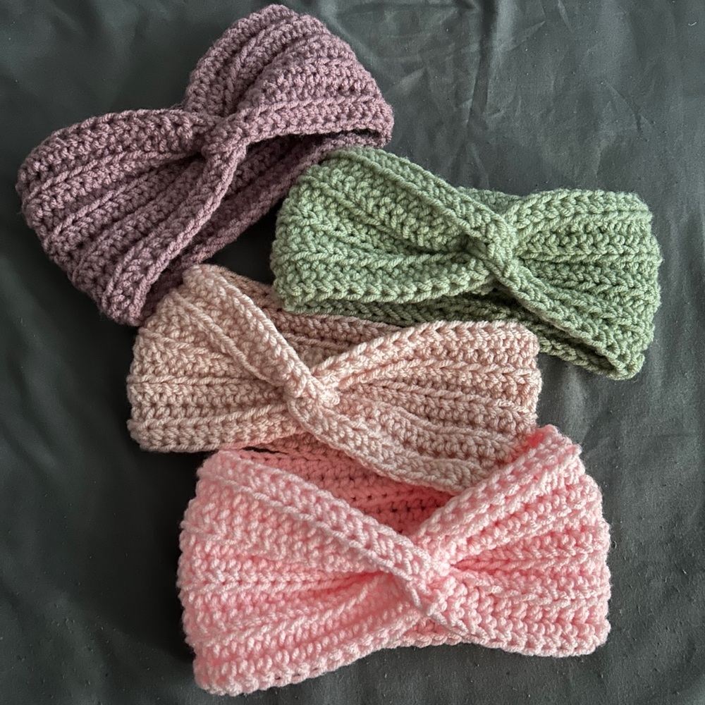 Set of 4 Crochet Headbands -Handmade